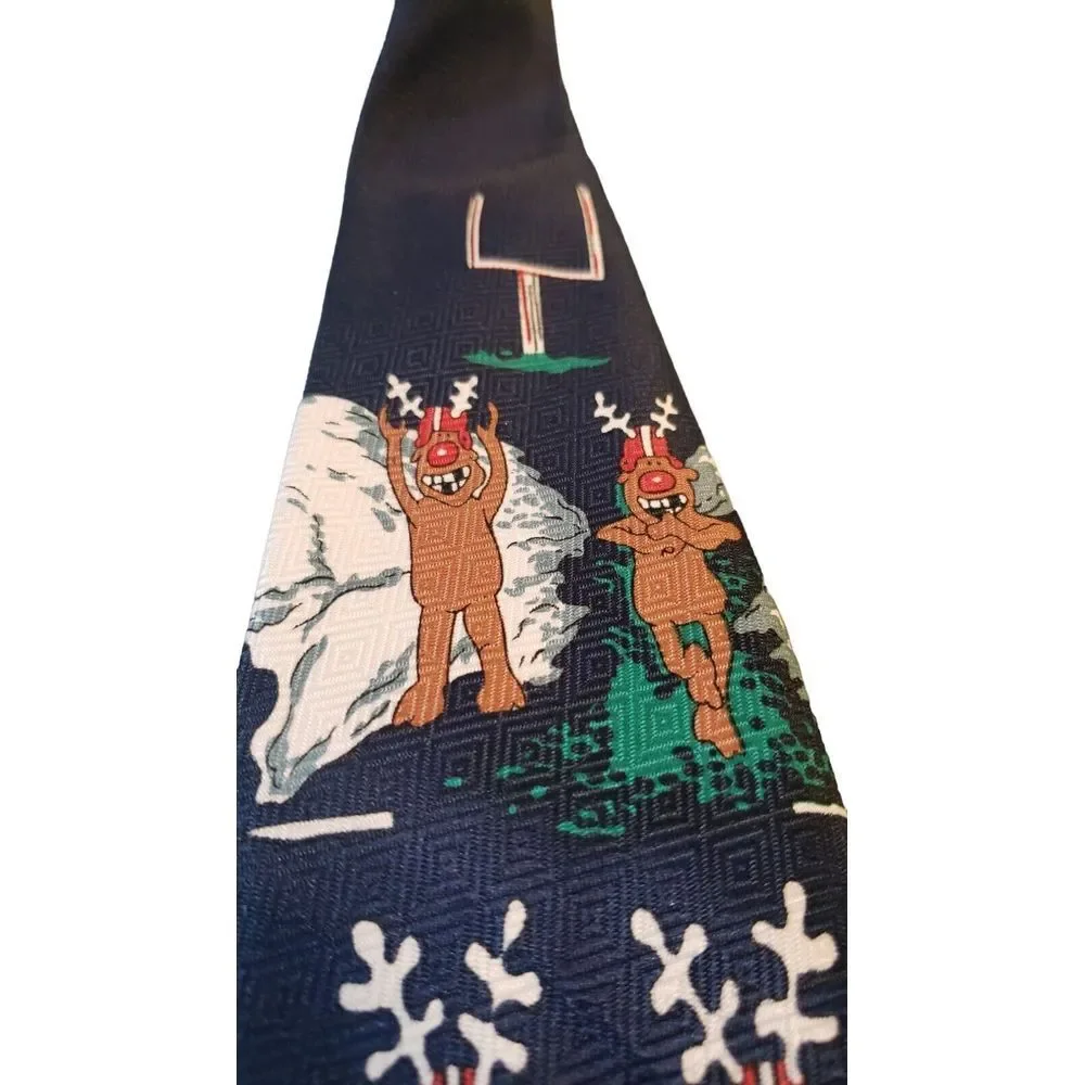 Kissa Christmas Tie Holiday Santa Claus Football Reindeer Funny Sports Funny Men
